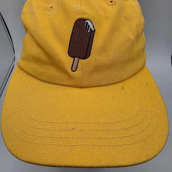 Yellow Baseball Dad Hat With Ice Cream Bar Adjustable Strapback Outdoors - Picture 5 of 8